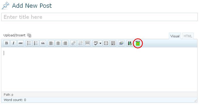 Visual editor with additional button
